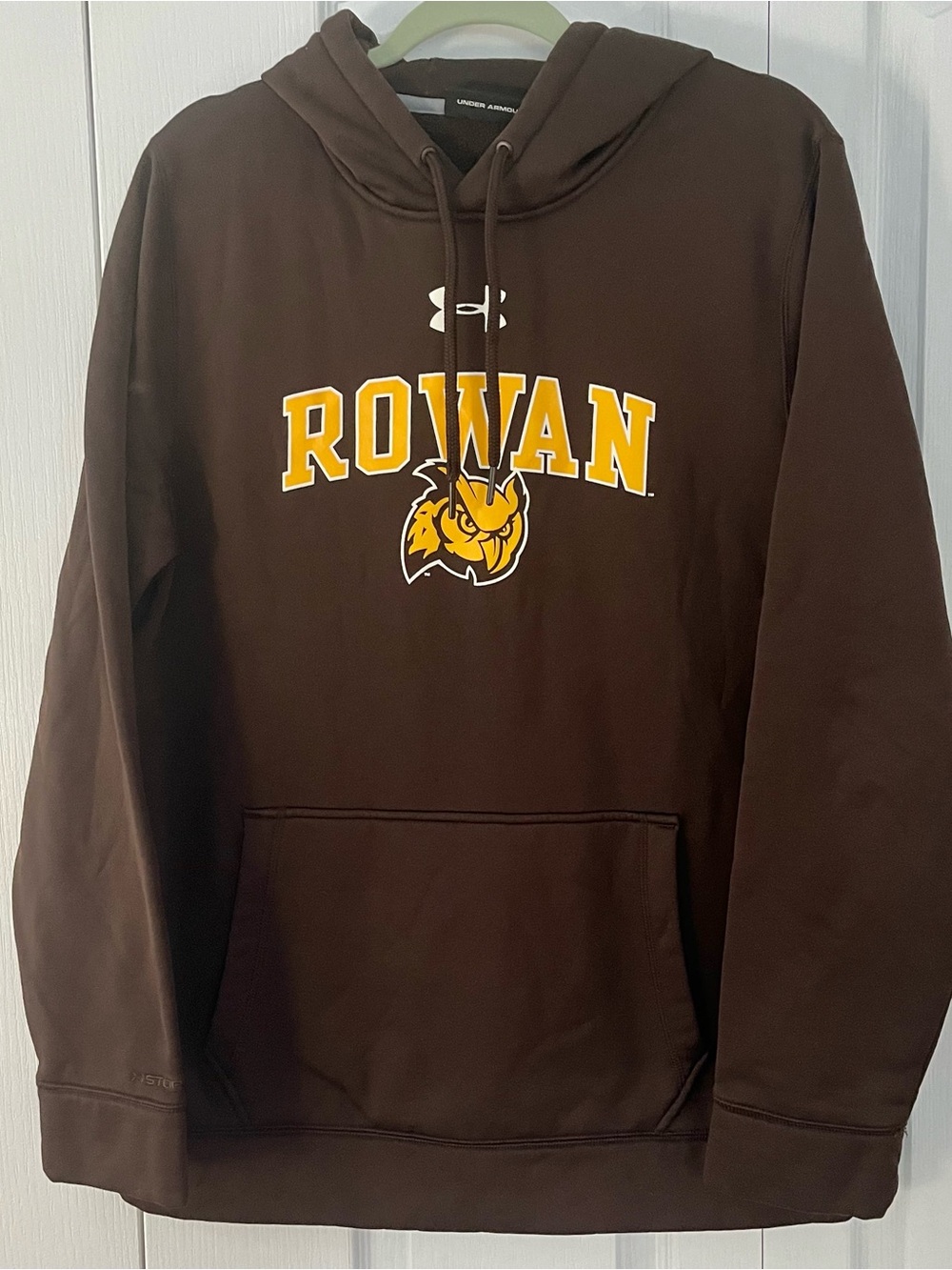 Rowan University Under Armor Brown & yellow Hoodie Sweatshirt Polyester Size M